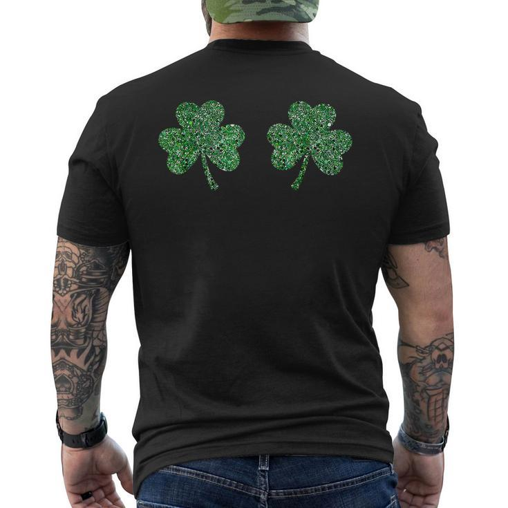 St Patricks Saint Paddys Green Tits Irish Shamrock Boobs Men's T-shirt Back Print