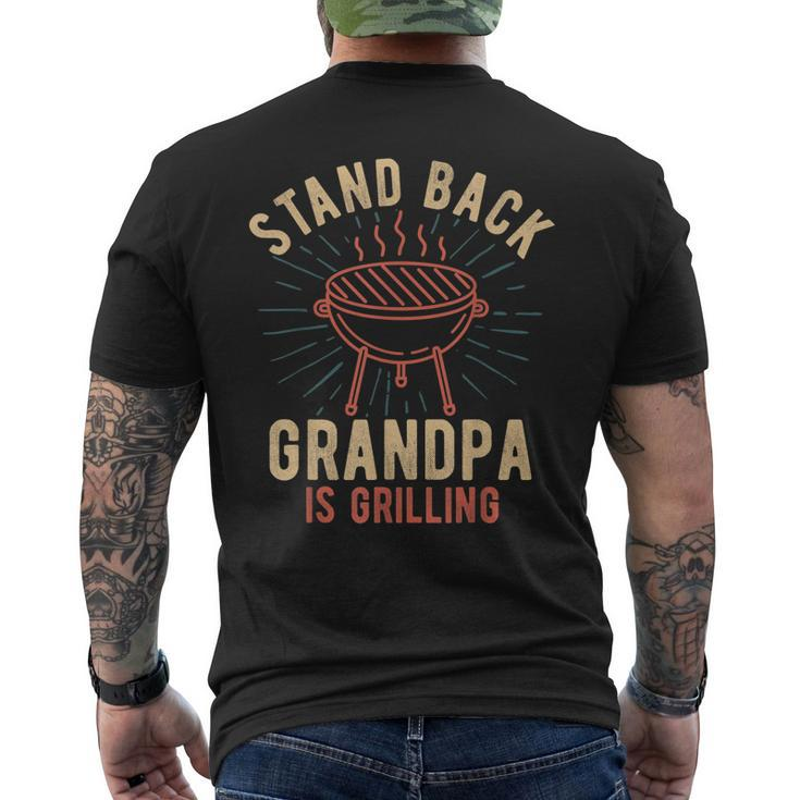 Stand Back Grandpa Is Grilling Vintage For Him Bbq Fun Men's Back Print T-shirt
