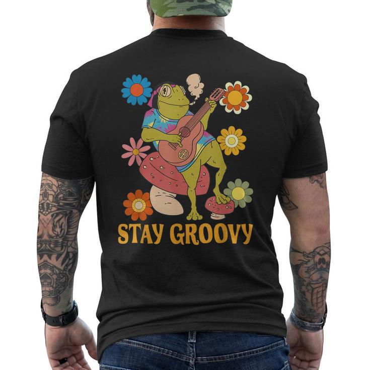 Stay Groovy Frog Hippie Men's Back Print T-shirt