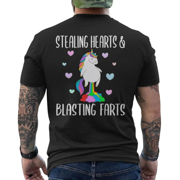 Stealing Hearts And Blasting Farts Unicorn Men's T-shirt Back Print