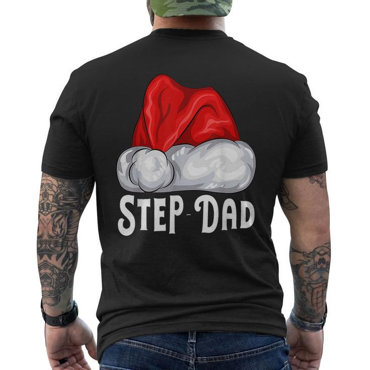 Step Dad Claus  Christmas Lights Pajama Family Matching Mens Back Print T-shirt