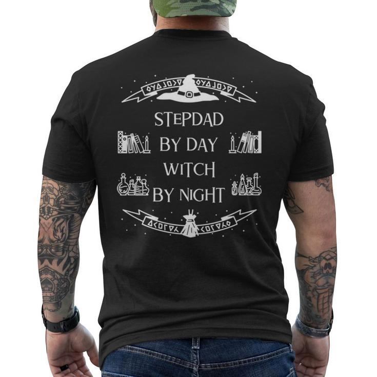 Stepdad By Day Witch By Night Halloween Stepdad S Men's Back Print T-shirt