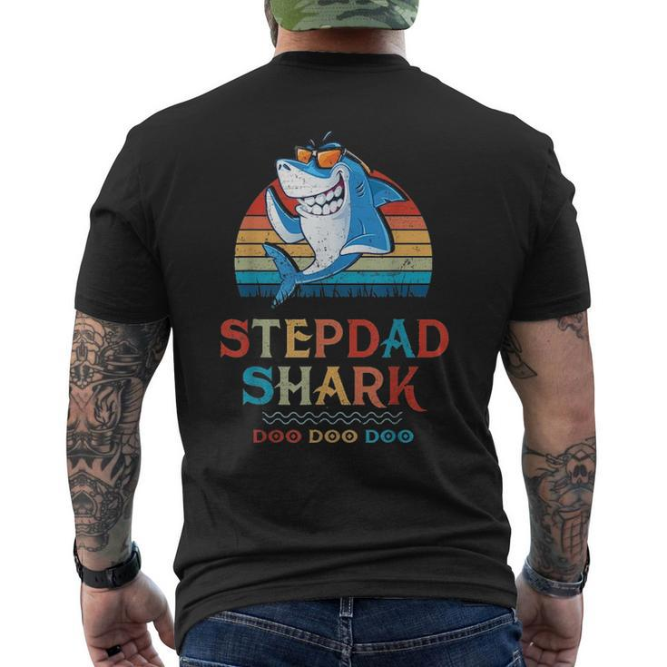 Stepdad Shark Fathers Day V2 Men's T-shirt Back Print