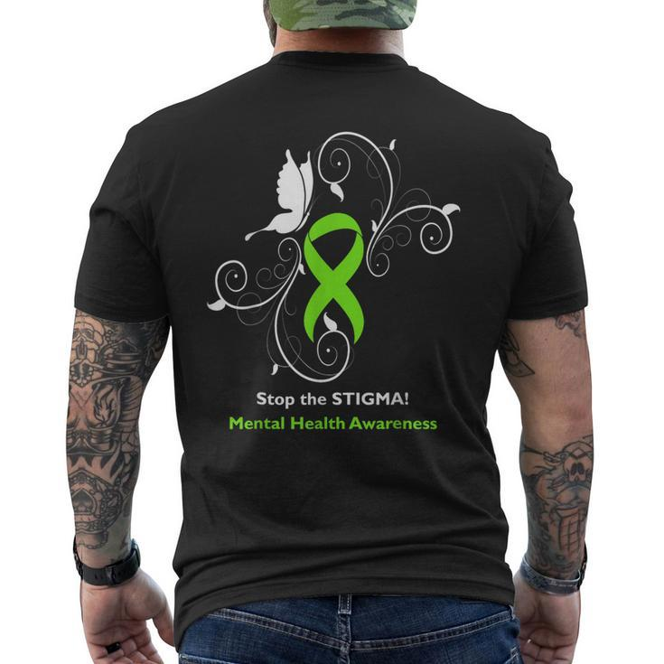 Stop The Stigma - Mental Health Awareness Men's Back Print T-shirt