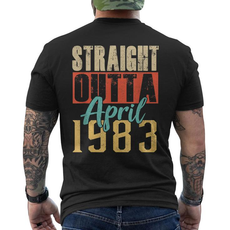 Straight Outta April 1983 37Th Awesome Birthday Men's T-shirt Back Print