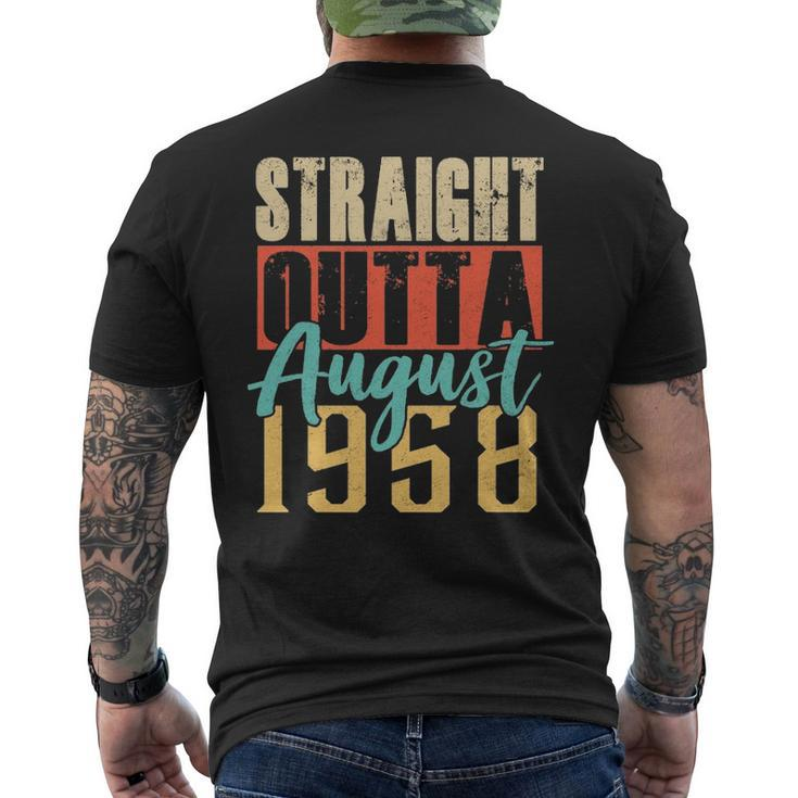 Straight Outta August 1958 62Nd Awesome Birthday Men's T-shirt Back Print