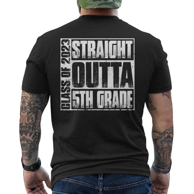 Straight Outta Fifth 5Th Grade Class Of 2023 Graduation Men's Back Print T-shirt