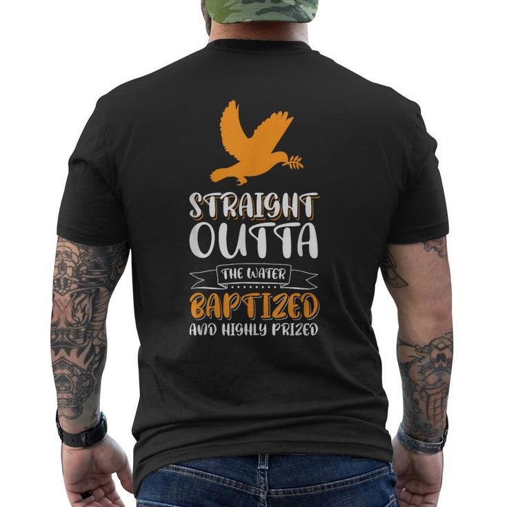 Straight Outta The Water Baptized And Higly Prized  Mens Back Print T-shirt