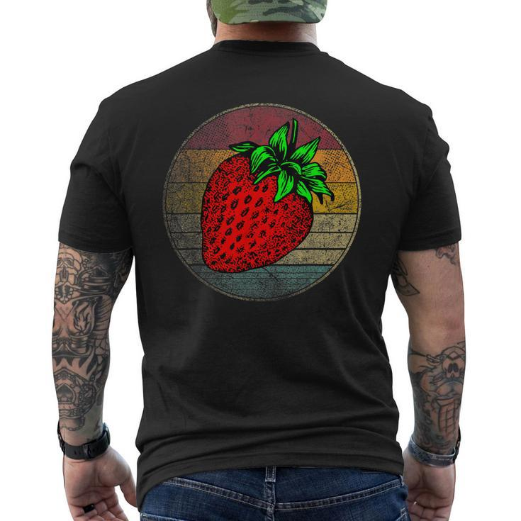 Strawberry Fruit Vintage Festival Distressed Retro 70S Men's Back Print T-shirt