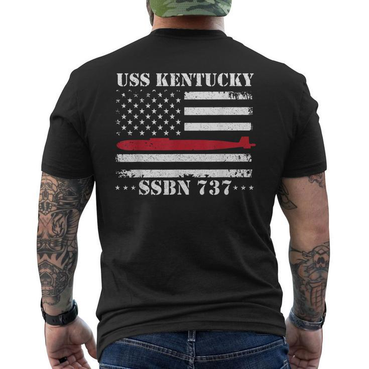 Submariner Uss Kentucky Ssbn737 Us Flag Veteran Submarine Men's T-shirt Back Print