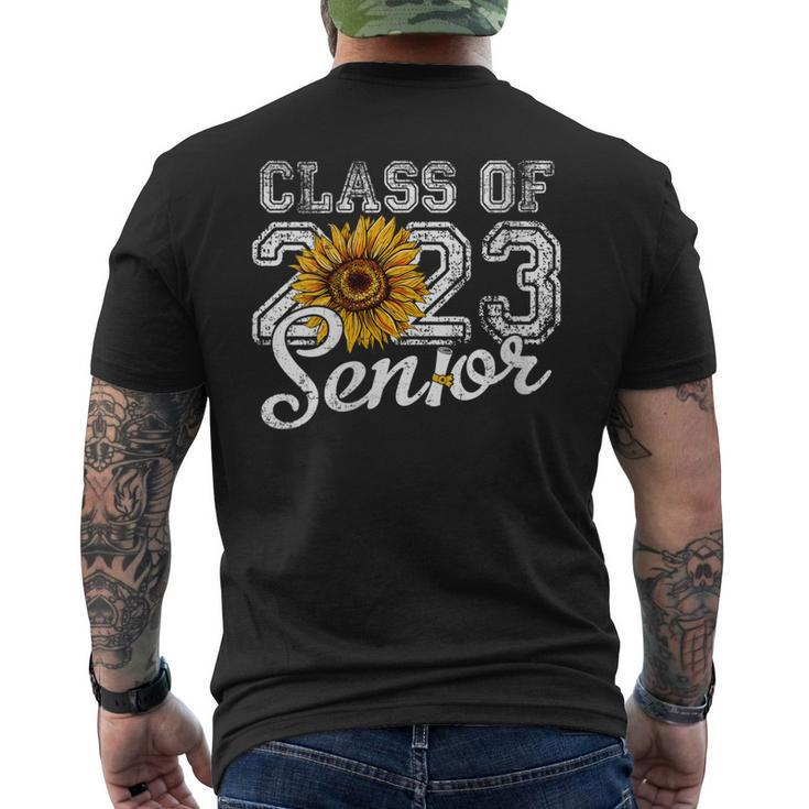 Womens Sunflower Senior Mom 23 Graduation Senior 23 Class Of 2023 Men's Back Print T-shirt