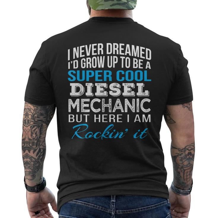 Super Cool Diesel Mechanic Funny Gift T Mens Back Print T-shirt
