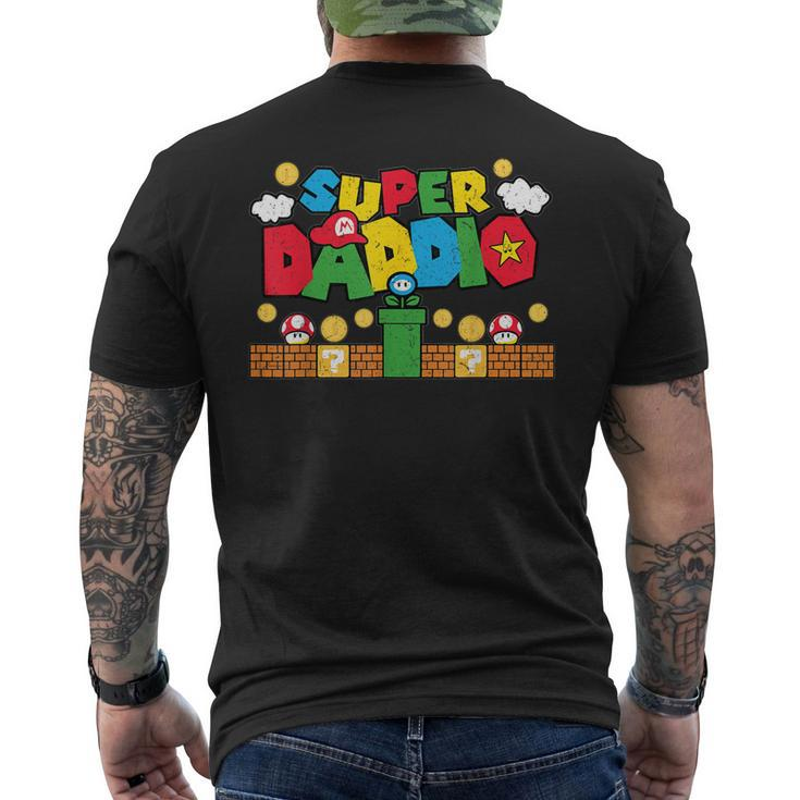 Super Dad Fathers Day Gamer Daddy Super Daddio Mens Back Print T-shirt