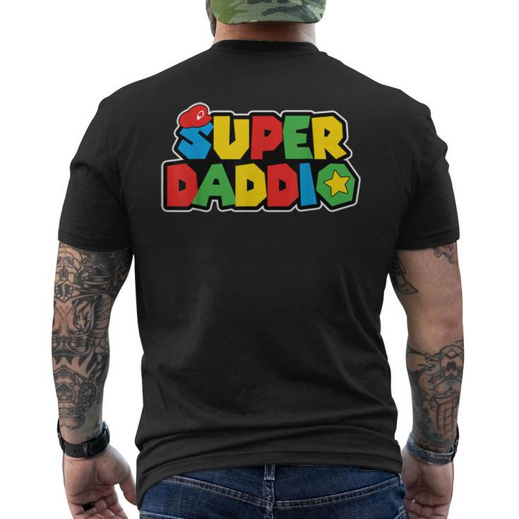 Super Daddio Gamer Dad Daddy Father’S Day Game Men's Back Print T-shirt