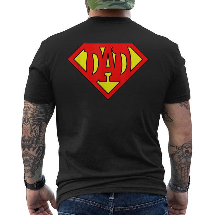 Mens Superdad Super Dad Super Hero Superhero Fathers Day Vintage Men's T-shirt Back Print