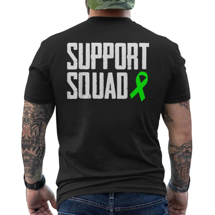 Support Squad Green Ribbon Non-Hodgkin Lymphoma Awareness Men's Back Print T-shirt