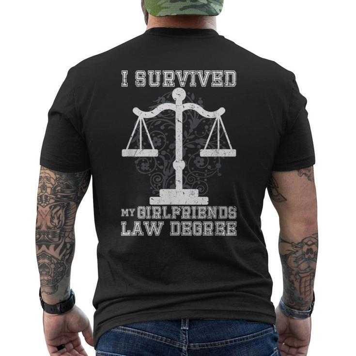 I Survived My Girlfriends Law Degree Law Student Men's Back Print T-shirt