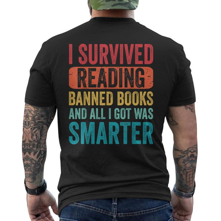 I Survived Reading Banned Books Bookaholic Book Lovers Men's Back Print T-shirt