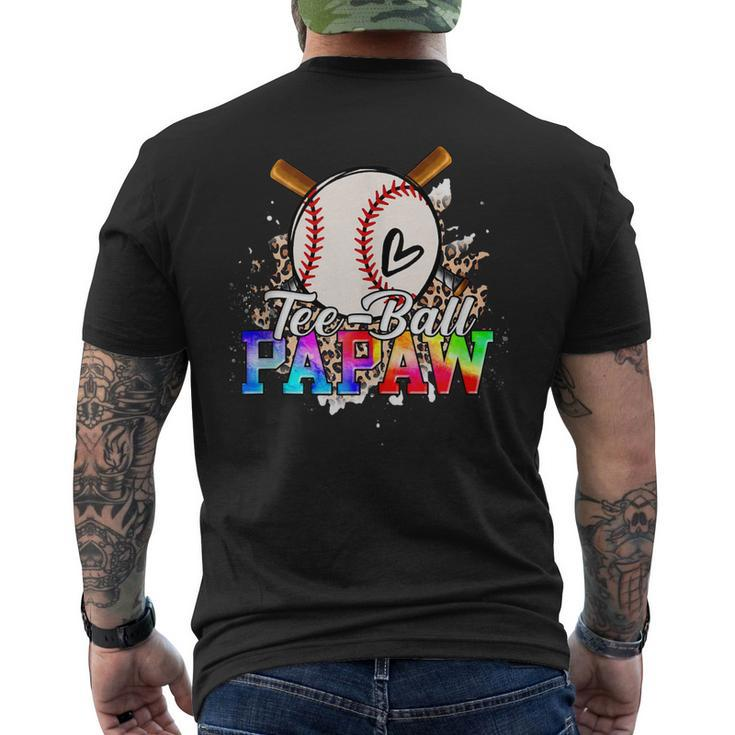 T- Ball Papaw Leopard Baseball Happy Fathers Day Men's T-shirt Back Print