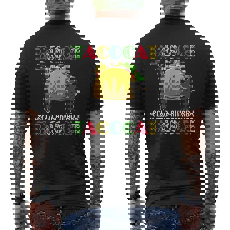 Taco Cat Spelled Backwards Is Tacocat Black Cat Mexican Men's Back Print T-shirt