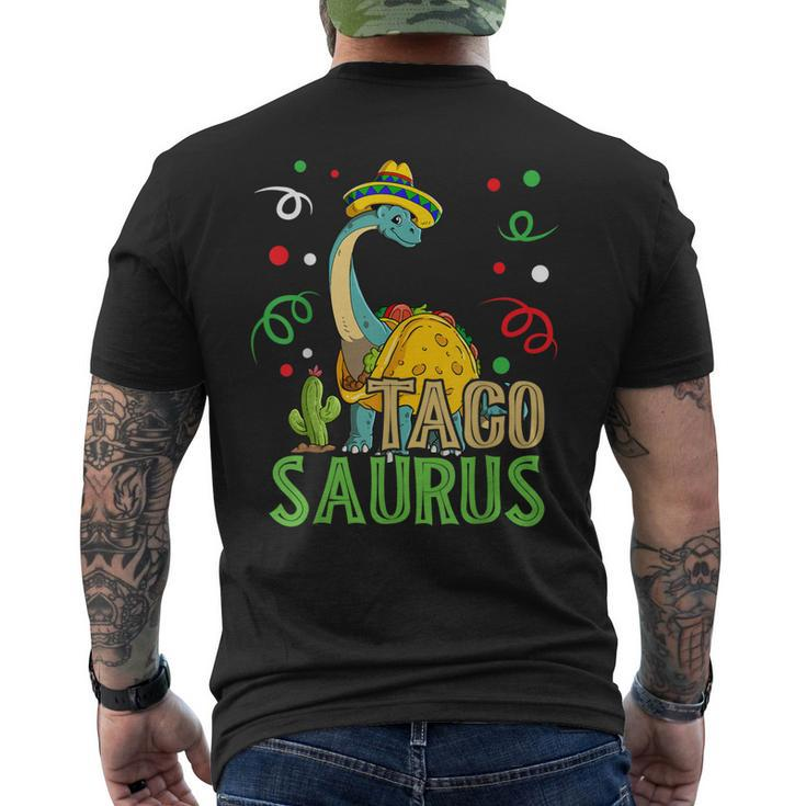 Tacosaurus Cinco De Mayo Taco Dinosaur Men's Back Print T-shirt