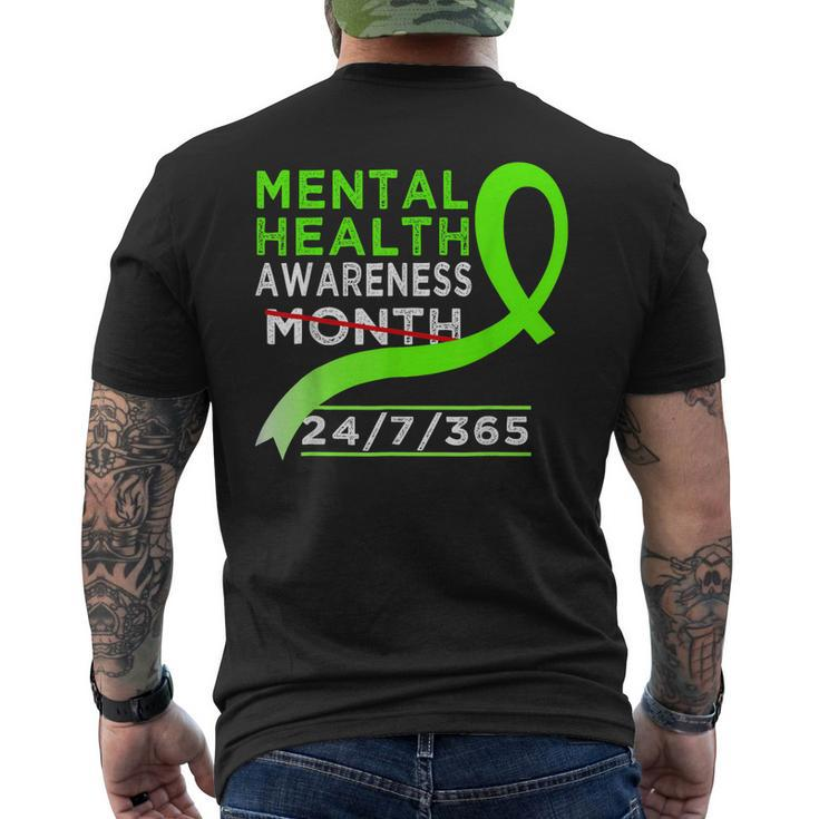 Mental Health Awareness Month Of May Fight The Stigma Men's Back Print T-shirt