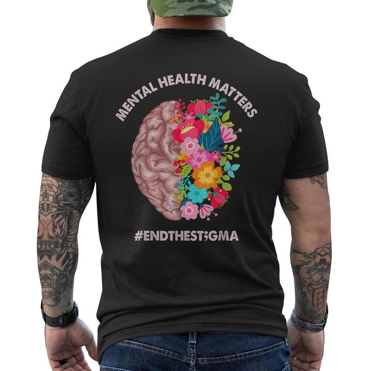 Mental Health Matters Awareness Month End The Stigma Men's Back Print T-shirt