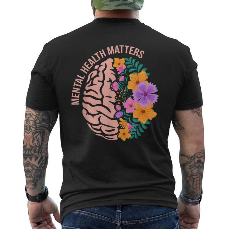 Mental Health Matters Awareness Month Mental Health Men's Back Print T-shirt