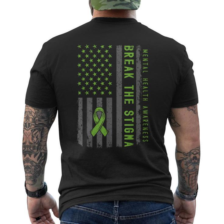 Mental Health Matters Fight Stigma Mental Health Awareness Men's Back Print T-shirt