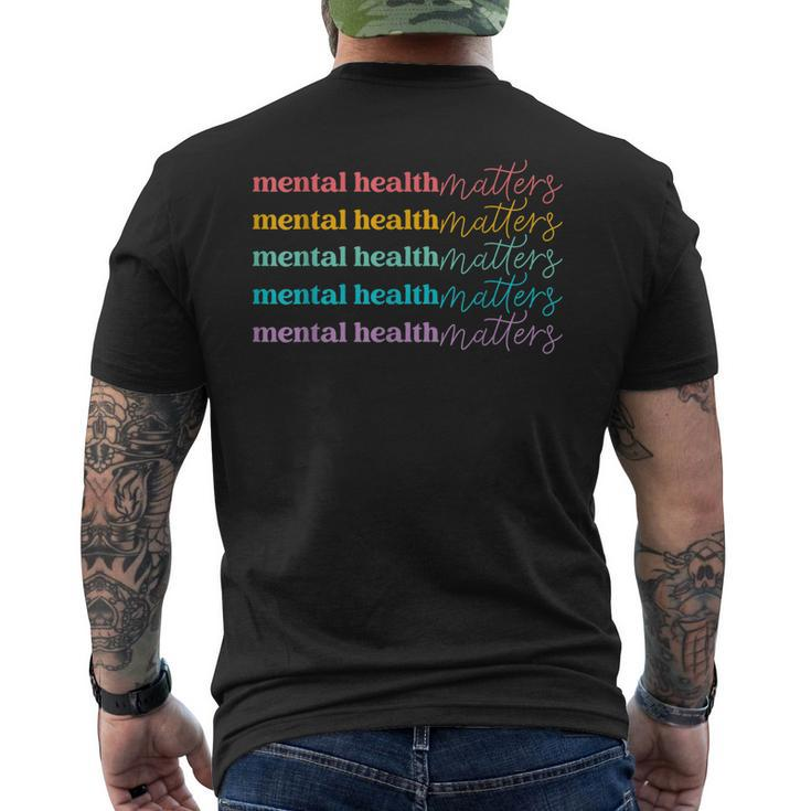 Mental Health Matters Human Brain Illness Awareness Men's Back Print T-shirt