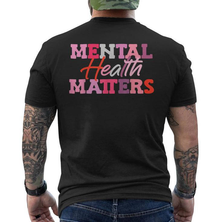 Mental Health Matters National Stress Awareness Month Men's Back Print T-shirt