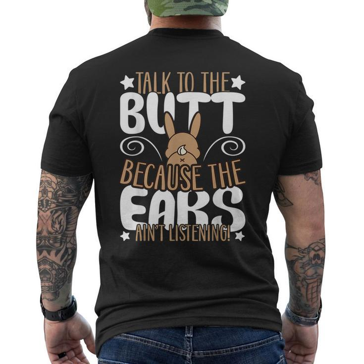 Talk To The Butt I Easter Bunny Rabbit Men's Back Print T-shirt