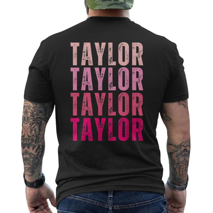 Taylor Vintage Cute Pattern First Name Taylor Men's Back Print T-shirt