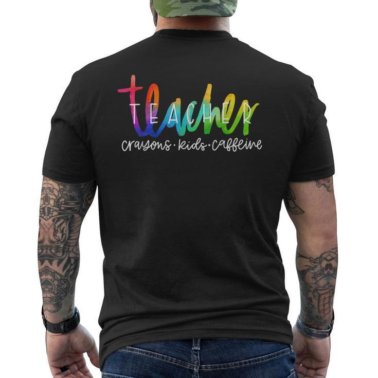 Teacher Life Happy Teachers Day Leopard Rainbow Women Men Men's Back Print T-shirt