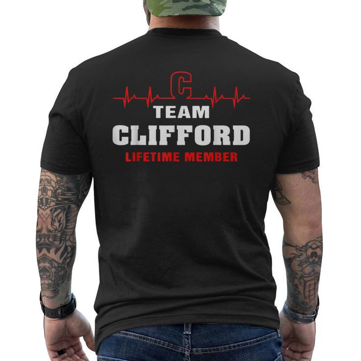 Team Clifford Lifetime Member  Surname Clifford Name Mens Back Print T-shirt