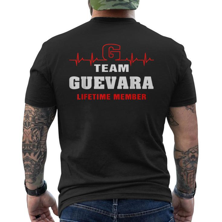 Team Guevara Lifetime Member Surname Guevara Name Mens Back Print T-shirt