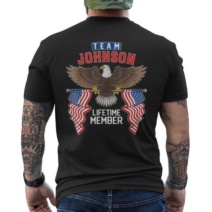 Team Johnson Lifetime Member Us Flag Men's T-shirt Back Print