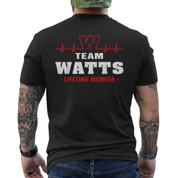 Team Watts Lifetime Member  Surname Last Name Gift Mens Back Print T-shirt