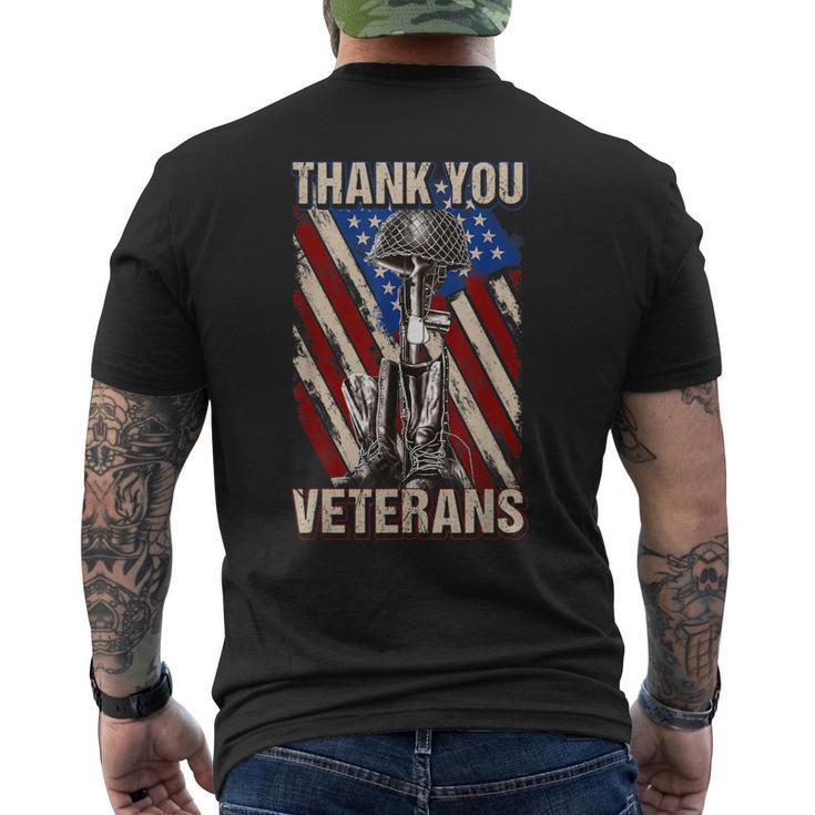 Thank You Veterans Proud Veteran Day Dad Grandpa V9 Men's T-shirt Back Print