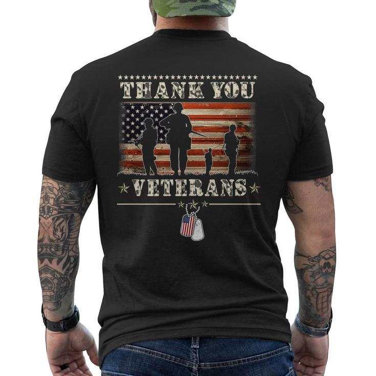 Thank You Veterans Proud Veteran Day Men's T-shirt Back Print