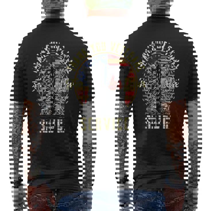 Thank You Veterans For Your Service Veterans Day Vintage Men's T-shirt Back Print