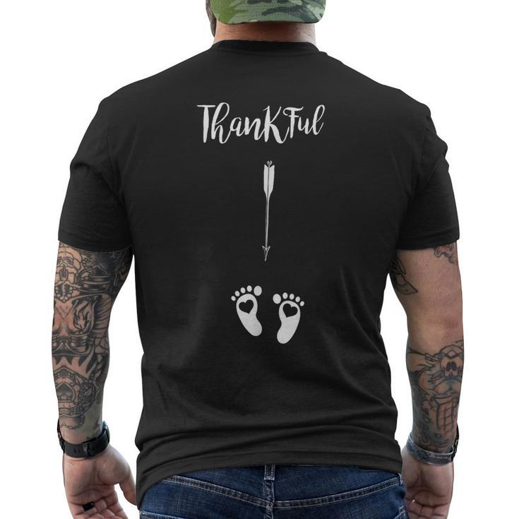 Thankful Thanksgiving Pregnancy Announcement Men's Back Print T-shirt