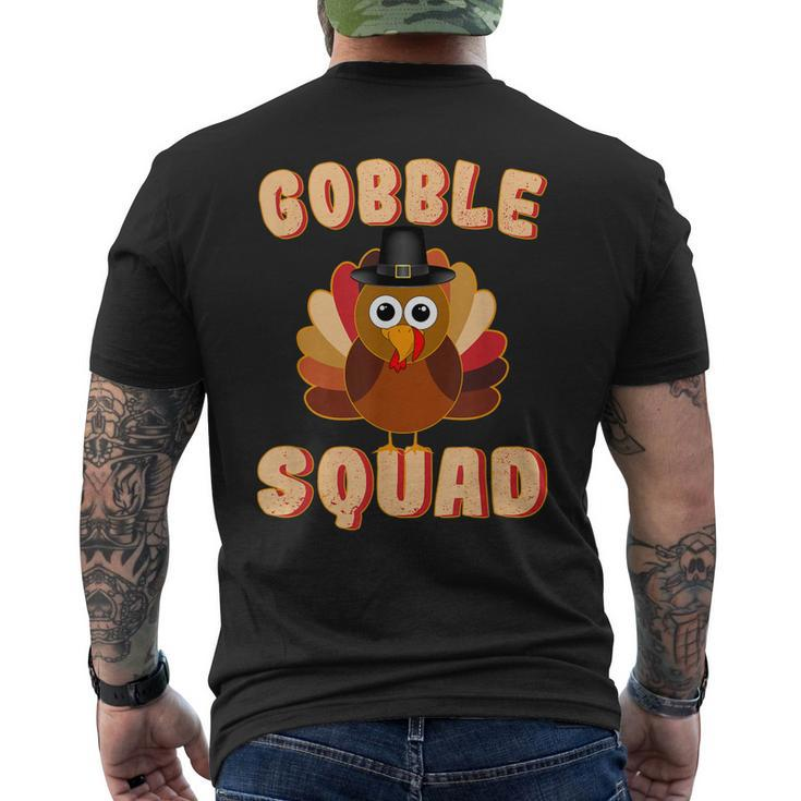 Thanksgiving Day Turkey Day Thanksgiving Gobble Squad Men's Back Print T-shirt