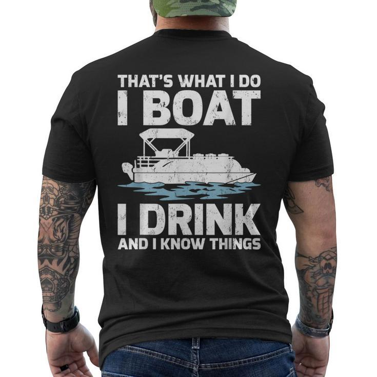 Thats What I Do I Boat I Drink And I Know Things Men's T-shirt Back Print