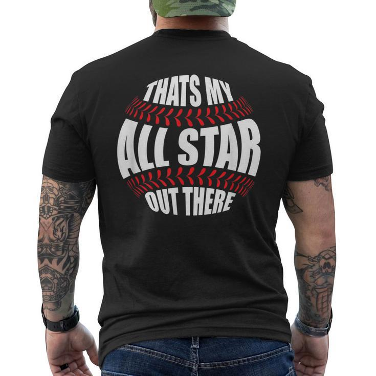 Thats My All Star Out There Baseball Player Mom Dad Cute Men's Back Print T-shirt