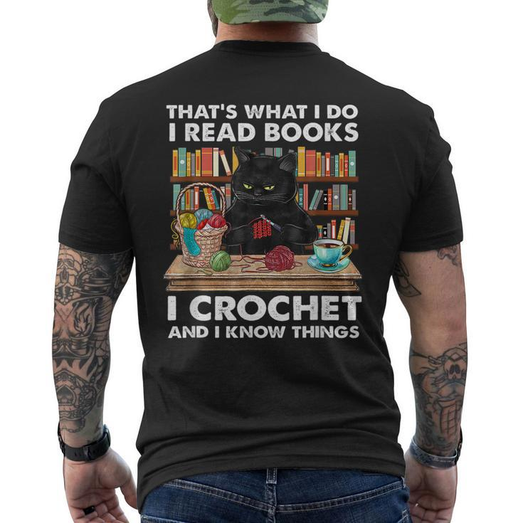 That S What I Do I Read Books Crochet And I Know Things Cat Men's T-shirt Back Print