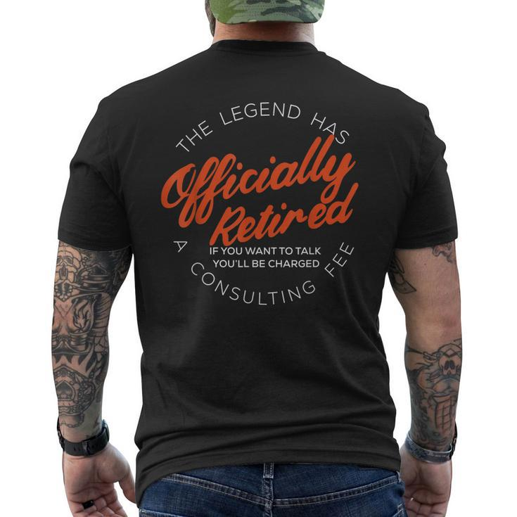 The Legend Has Officially Funny Retired Retirement Men Mens Back Print T-shirt