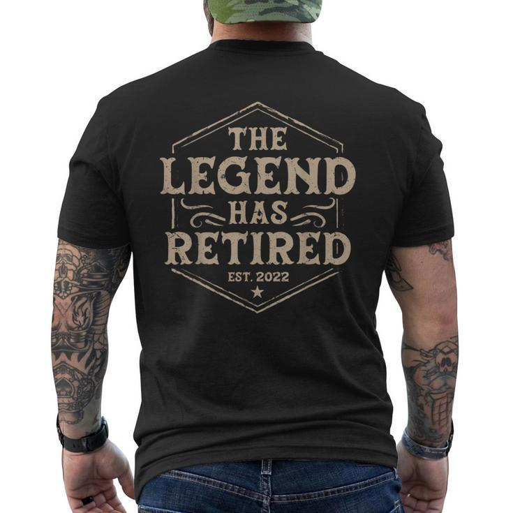 The Legend Has Retired 2022 Retirement Gifts For Men Mens Back Print T-shirt
