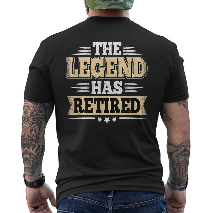 The Legend Has Retired Funny Retro Vintage Retirement Retire Mens Back Print T-shirt