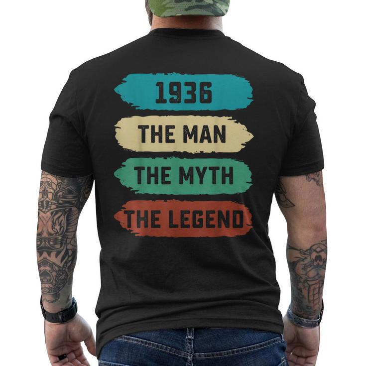 The Man Myth Legend 1936 86Th Birthday Gift For 86 Years Old Gift For Mens Mens Back Print T-shirt